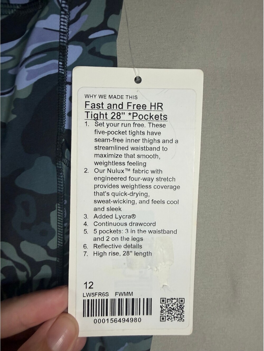 Lululemon Fast & Free HR Tight 28" with Pockets Sz 12 in Flower Meld Multi NWT - Picture 4 of 10